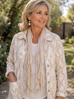 Beige Flutter Scarf Lightweight Women Accessory